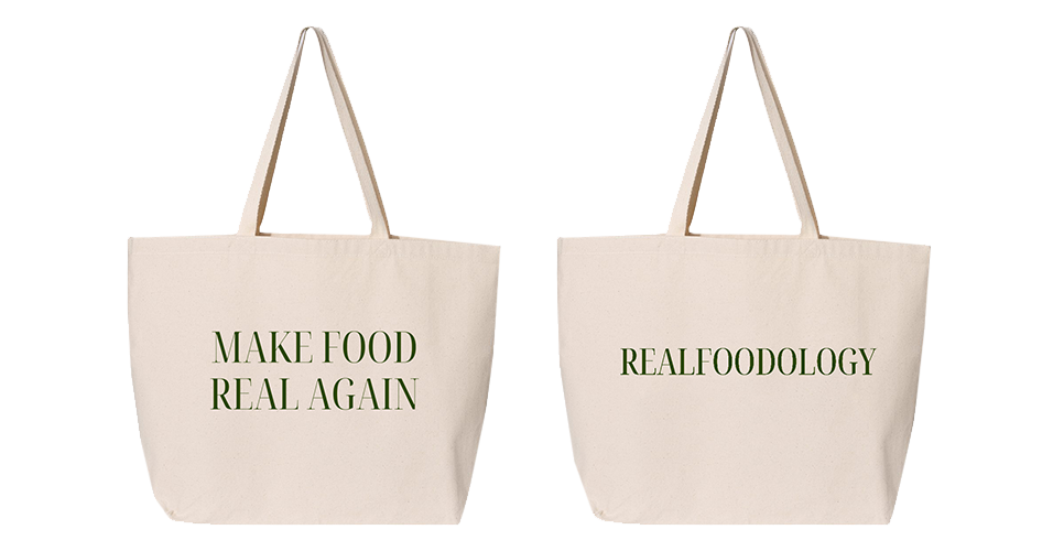 MAKE FOOD REAL AGAIN TOTE BAG